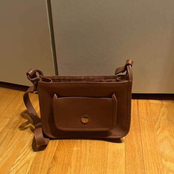 Longchamp Le Foulonne Leather Small Crossbody (Tan/Caramel Colour) - Picture 5 of 13